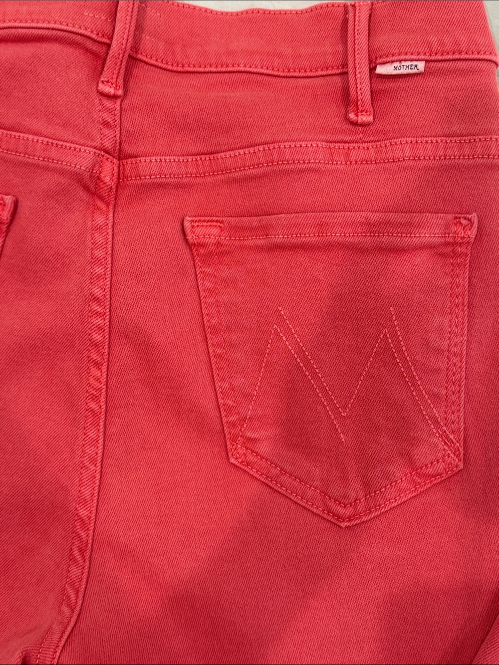 MOTHER Women's Coral-Red Skinny Jeans